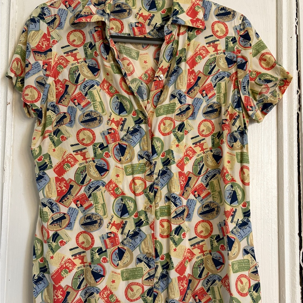 Vintage Travel Print Women’s Shirt